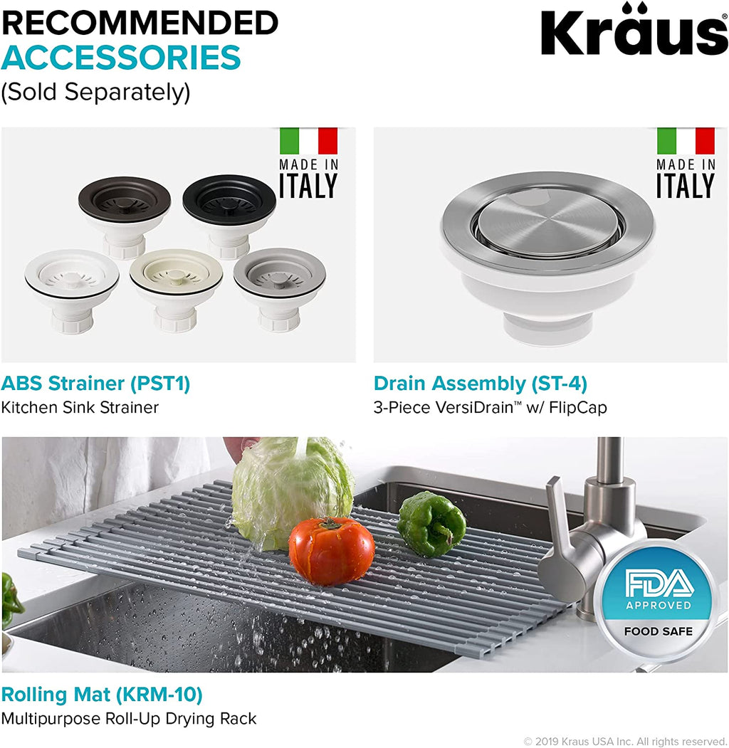 Forteza 33" Drop-In/Undermount Granite 50/50 Double Bowl Kitchen Sink - Black (KGD-52BLACK)