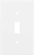 Single Oversized Wall Plate Cover, 1 Gang, Unbreakable Faceplate, 3.1” X 4.9”, Screws Included, White, 30864 Toggle Switch Wallplate