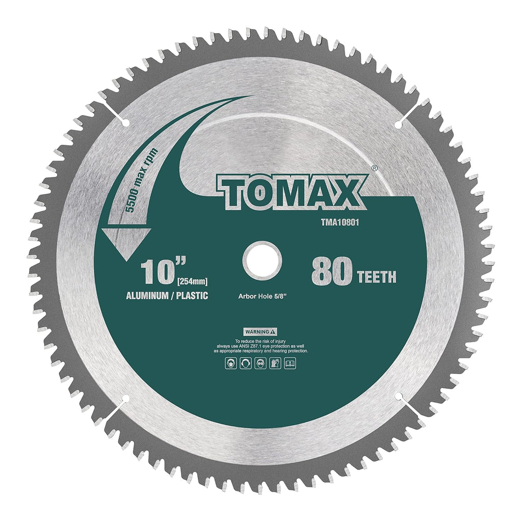 10-Inch 80 Tooth TCG Aluminum and Non-Ferrous Metal Saw Blade with 5/8-Inch Arbor