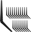 20 Pack 12 Inch Shelf Brackets, Heavy Duty Black Iron Metal Floating Shelves Bracket L Bracket Corner Brace Support, J Brackets Metal Joint Angle Bracket